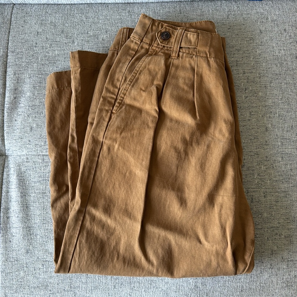 Madewell Harlowe Brown Pant Sz 2 Petite (Hemmed)